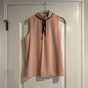 Blush pink Karl Lagerfeld Top with Black Detailing & Bow